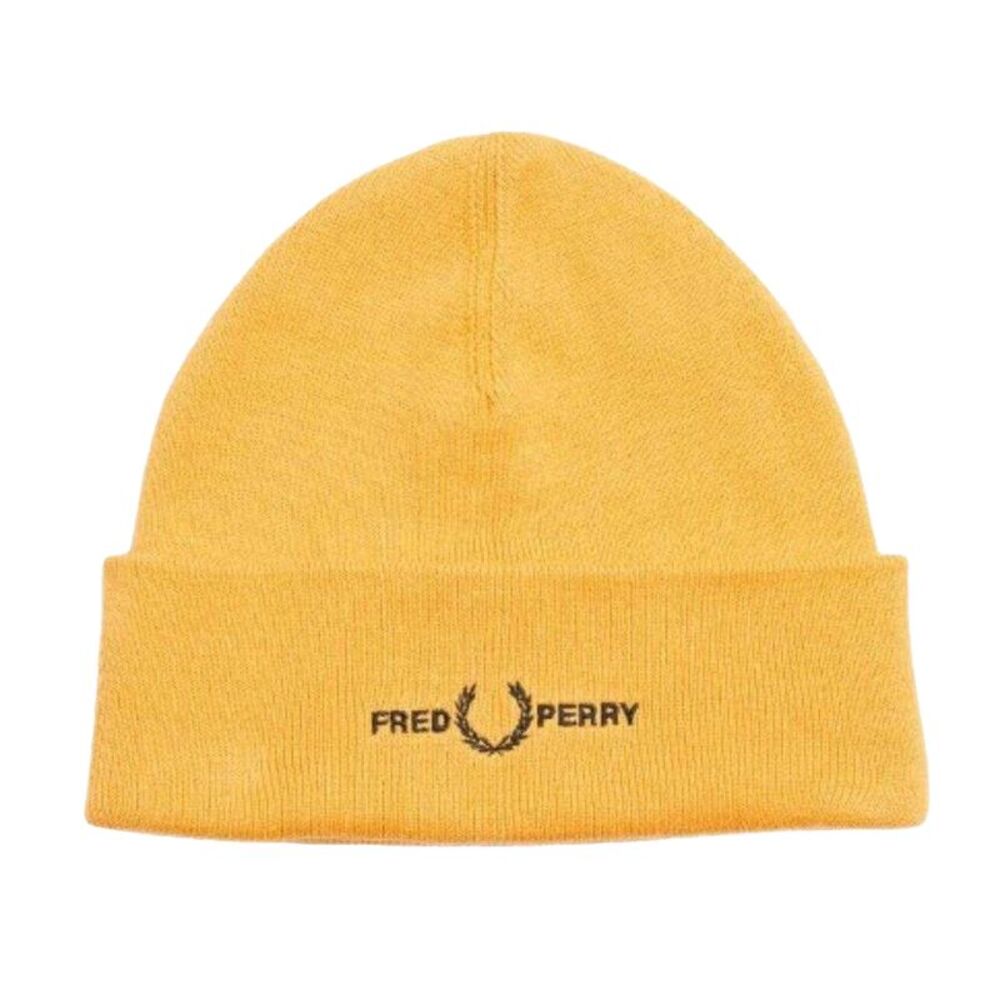 Fred Perry Unisex Adult Graphic Logo Beanie / Golden